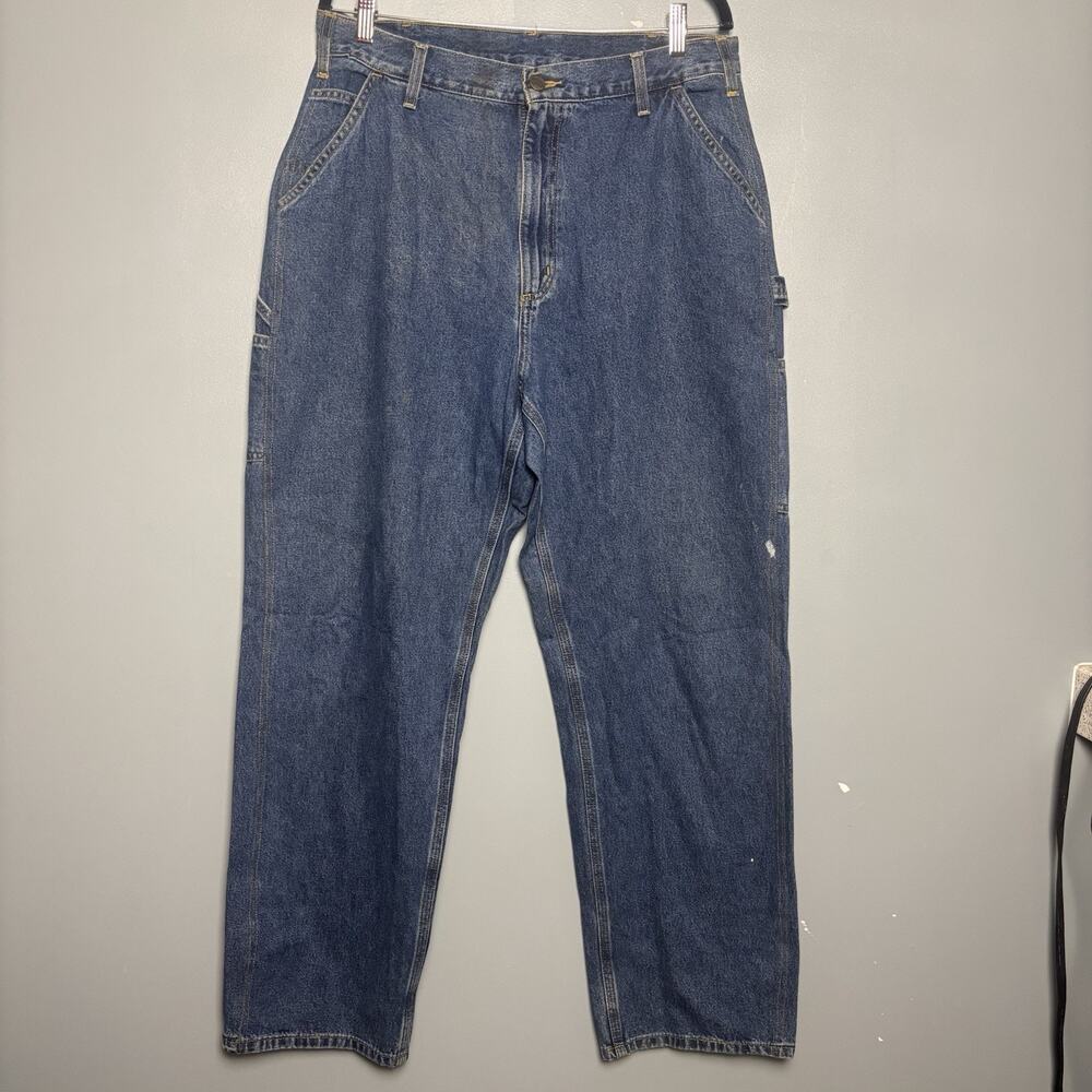 Carhartt Men’s Denim Jeans Pants No Size Tag Work Blue Wear